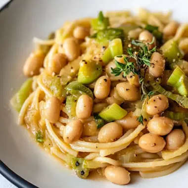 Delicious Miso Pasta Sauce with Cannellini Beans and Leeks 9 Miso Pasta Sauce with Cannellini Beans and Leeks