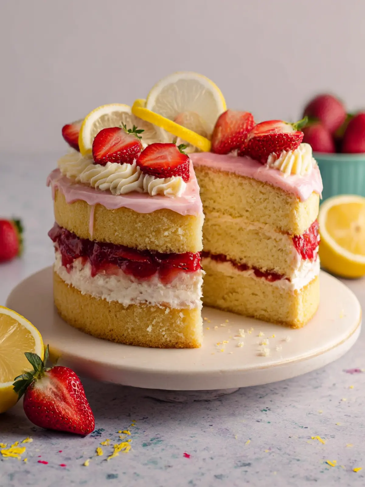 Delicious Strawberry Lemonade Cake for a Refreshing Treat 3 Strawberry Lemonade Cake