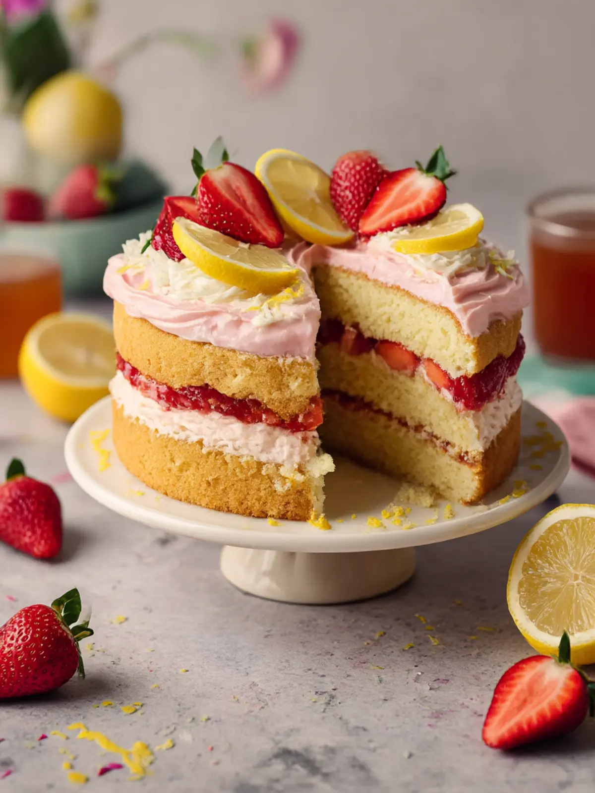 Delicious Strawberry Lemonade Cake for a Refreshing Treat 4 Strawberry Lemonade Cake