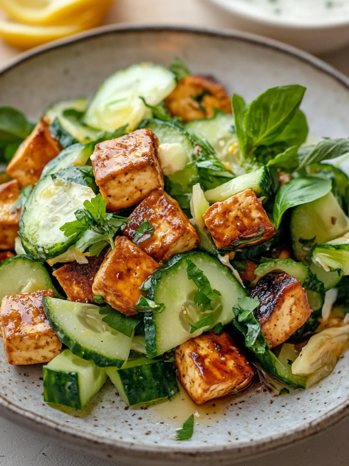 Lemon Glazed Cucumber Tofu Salad That Will Refresh Your Day 5 Lemon Glazed Cucumber Tofu Salad