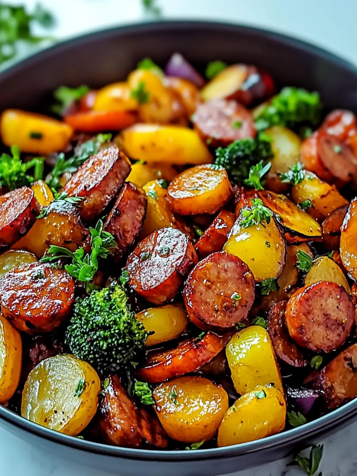 Honey Garlic Kielbasa Veggies: Easy One-Pan Dinner Delight 3 Honey Garlic Kielbasa Veggies