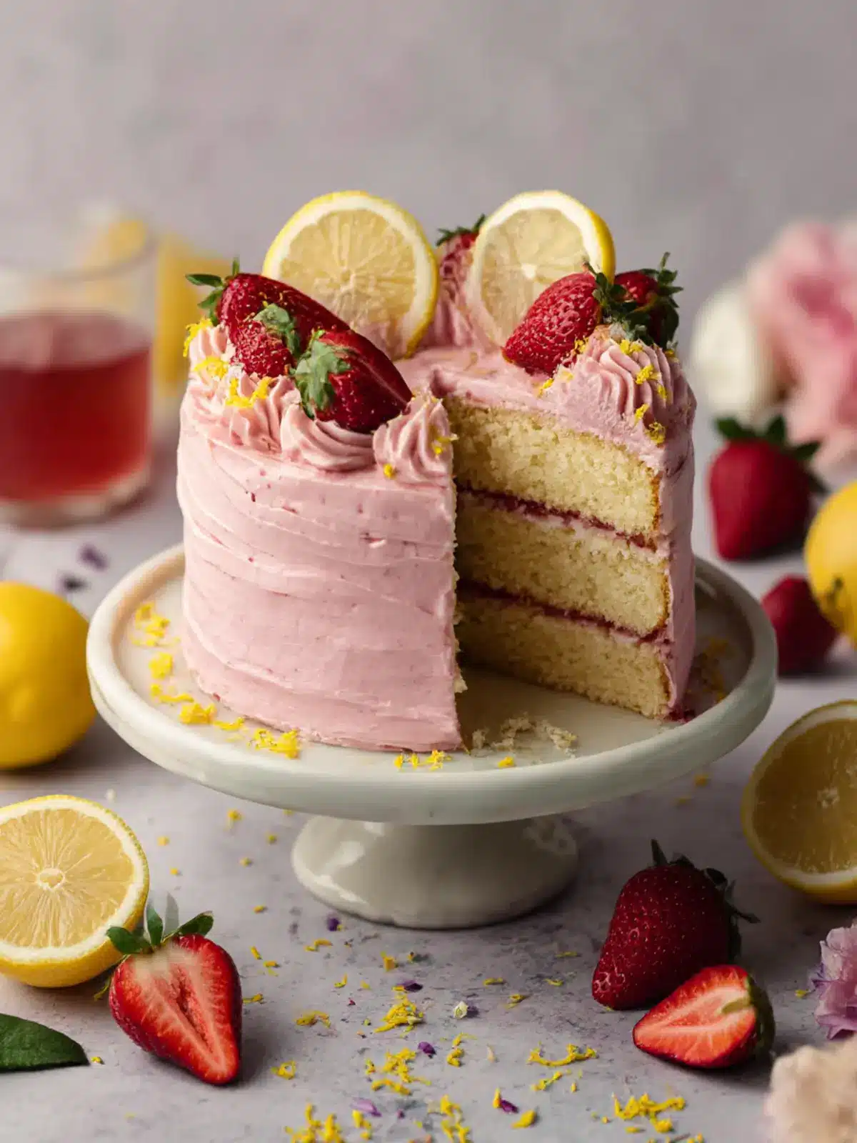 Delicious Strawberry Lemonade Cake for a Refreshing Treat 2 Strawberry Lemonade Cake