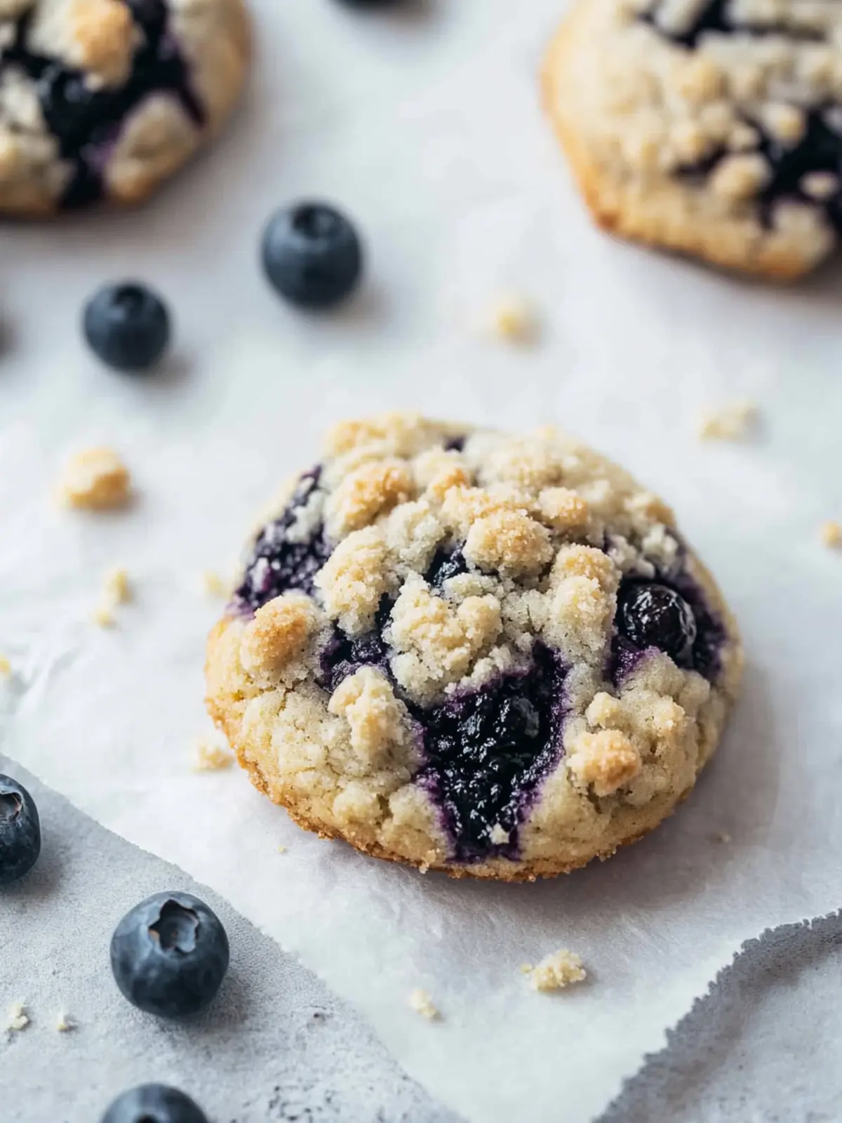 Crumbl Blueberry Muffin Cookies with Streusel Delight 4 Crumbl Blueberry Muffin Cookies with Streusel