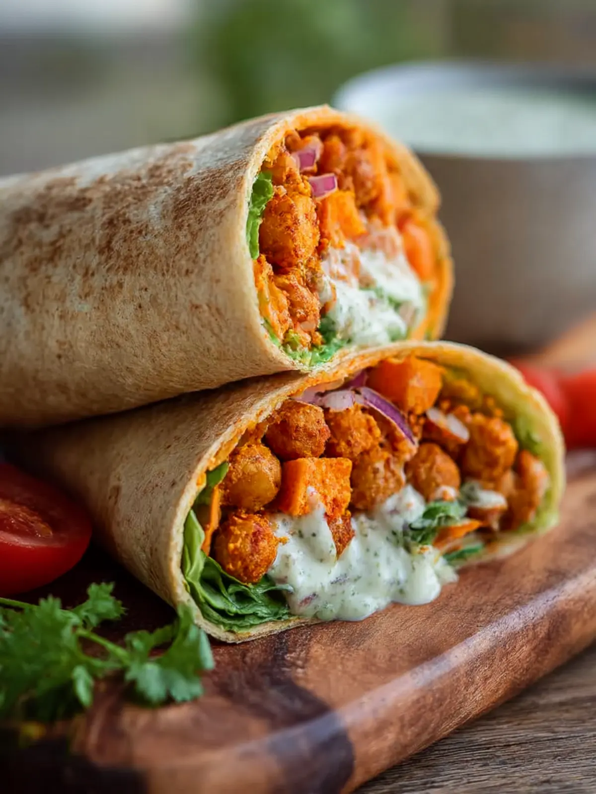 Spicy Buffalo Chickpea Wraps Everyone Will Crave 3 Buffalo Chickpea Wrap