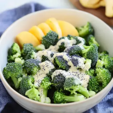 Delicious Skinny Broccoli Salad with Poppy Seed Dressing Magic 9 Skinny Broccoli Salad with a Poppy Seed Dressing