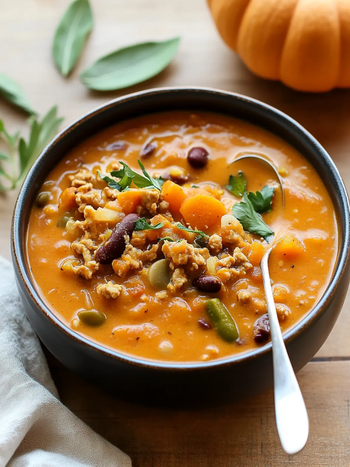 Deliciously Creamy Turkey Pumpkin Chili for Cozy Nights 3 Creamy Turkey Pumpkin Chili