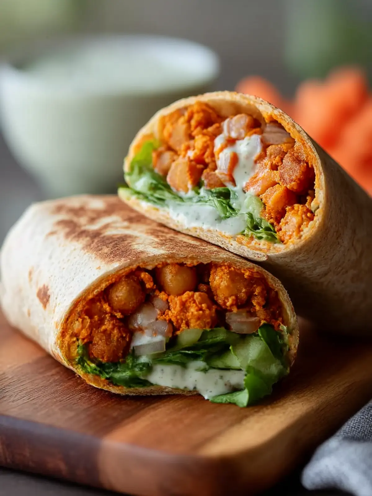 Spicy Buffalo Chickpea Wraps Everyone Will Crave 4 Buffalo Chickpea Wrap