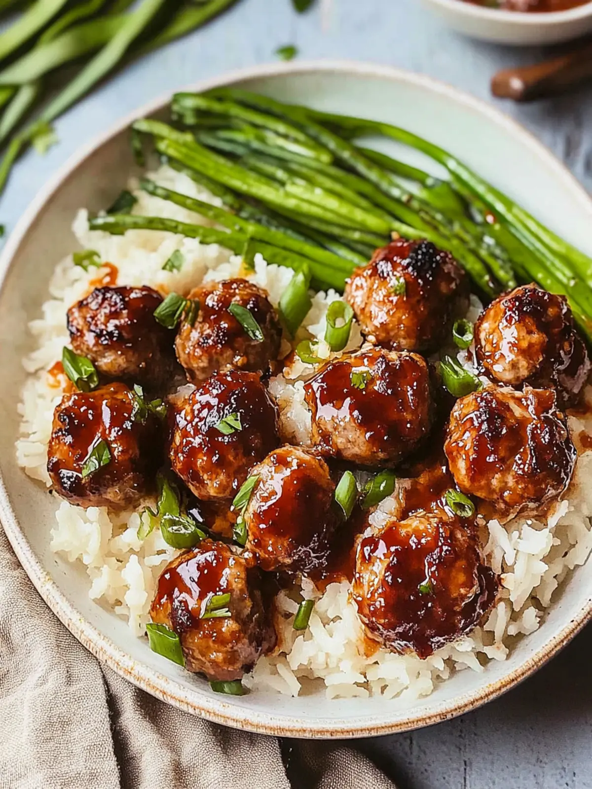 Savor Spicy Firecracker Meatballs with Coconut Rice Magic 5 Firecracker Meatballs