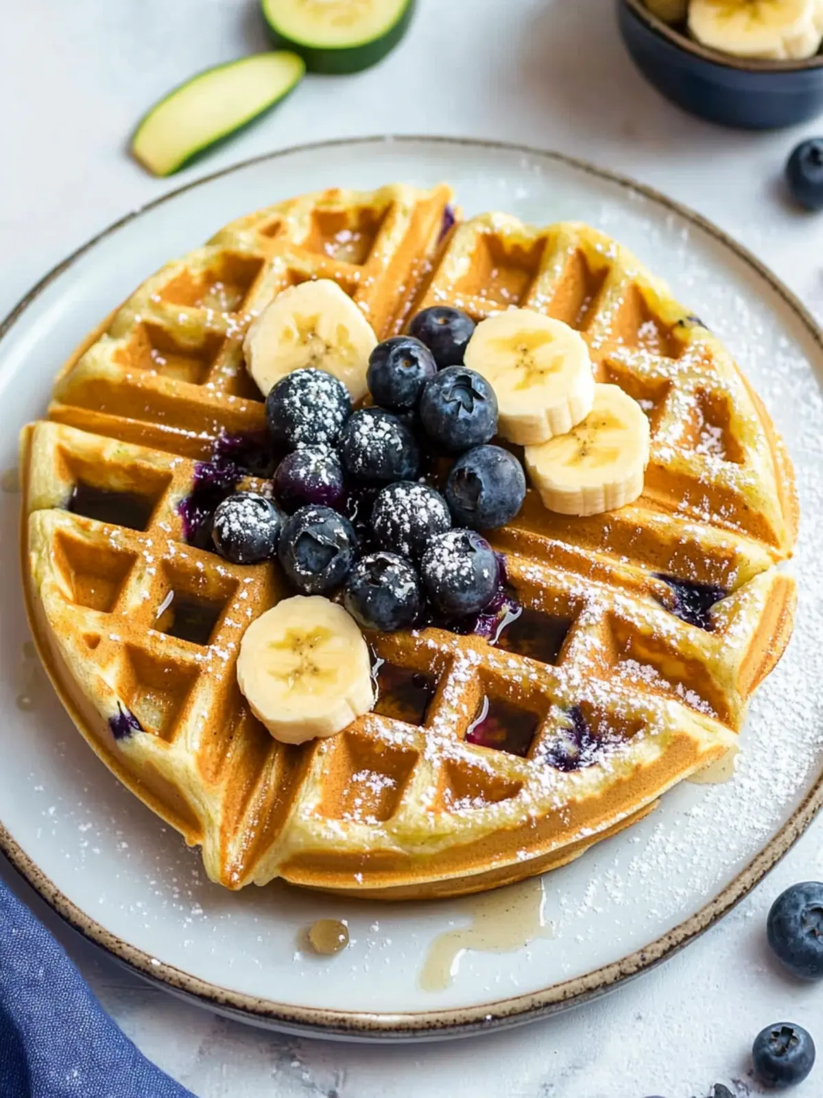 Healthy Banana Oatmeal Blueberry Zucchini Waffles That Wow 2 Banana Oatmeal Blueberry Zucchini Waffles
