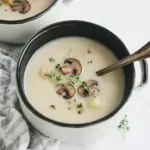 Cozy Up with Roasted Garlic & Creamy Potato Soup Delight 83 Roasted Garlic & Creamy Potato Soup with Seared Mushroom