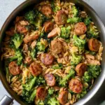 Delicious Chicken Sausage, Broccoli, and Orzo Skillet Bliss 13 Chicken Sausage, Broccoli, and Orzo Skillet