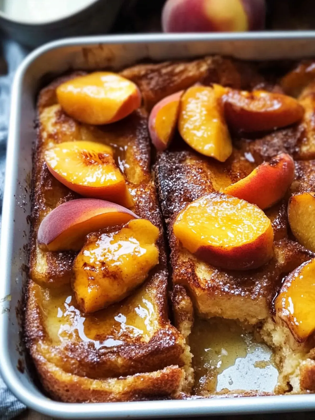 Irresistible Peaches and Cream French Toast Bake for Brunch 3 Peaches and Cream French Toast Bake