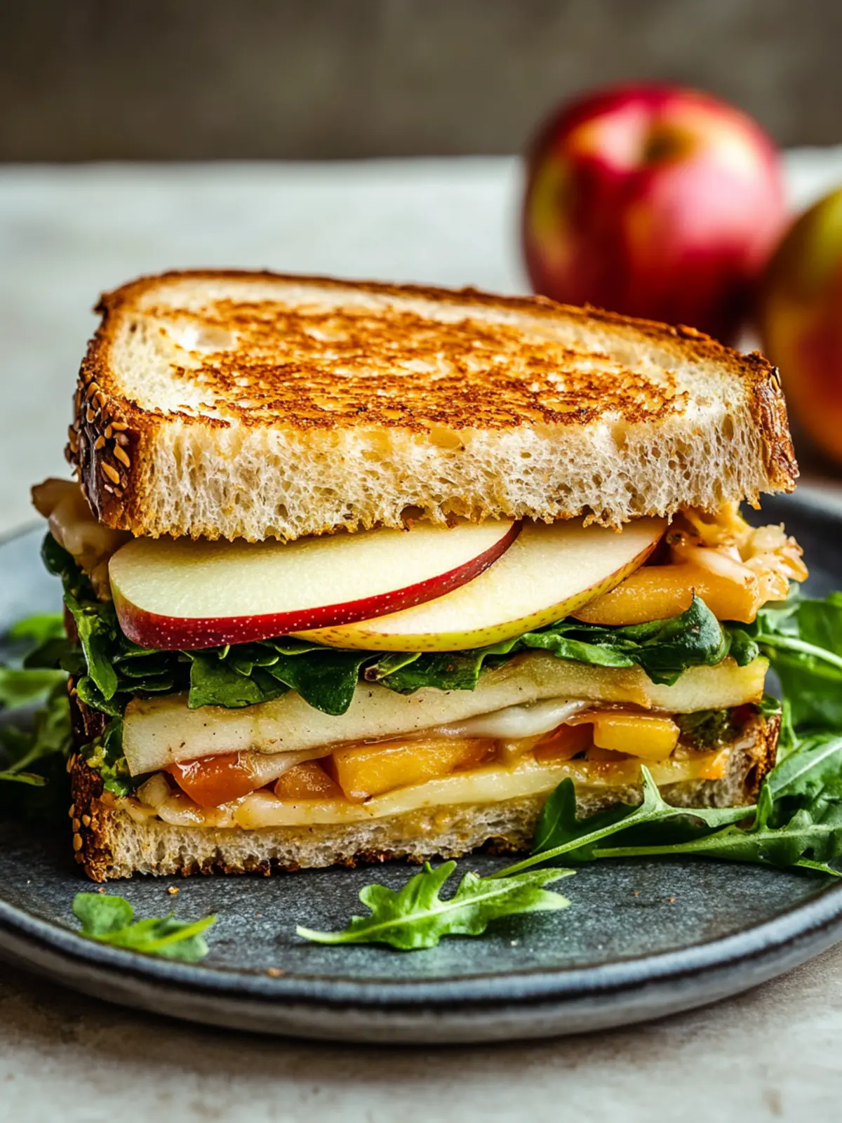 Irresistible Spicy Cheddar & Apple Fall Veggie Sandwich Recipe 2 Spicy Cheddar & Apple Fall Veggie Sandwich