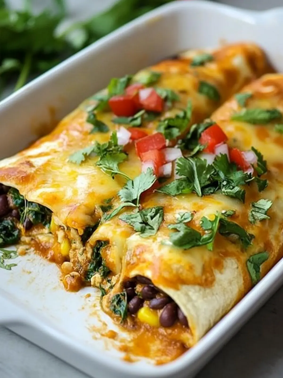 Satisfy Your Cravings with Black Bean Spinach Enchiladas 2 Black Bean Spinach Enchiladas