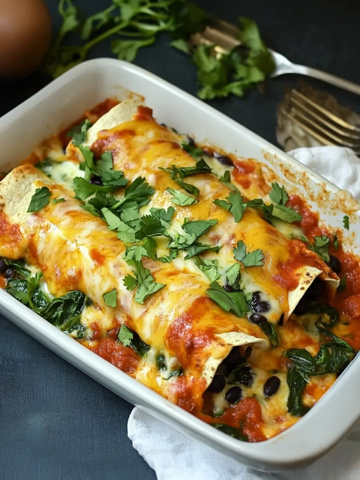 Satisfy Your Cravings with Black Bean Spinach Enchiladas 5 Black Bean Spinach Enchiladas