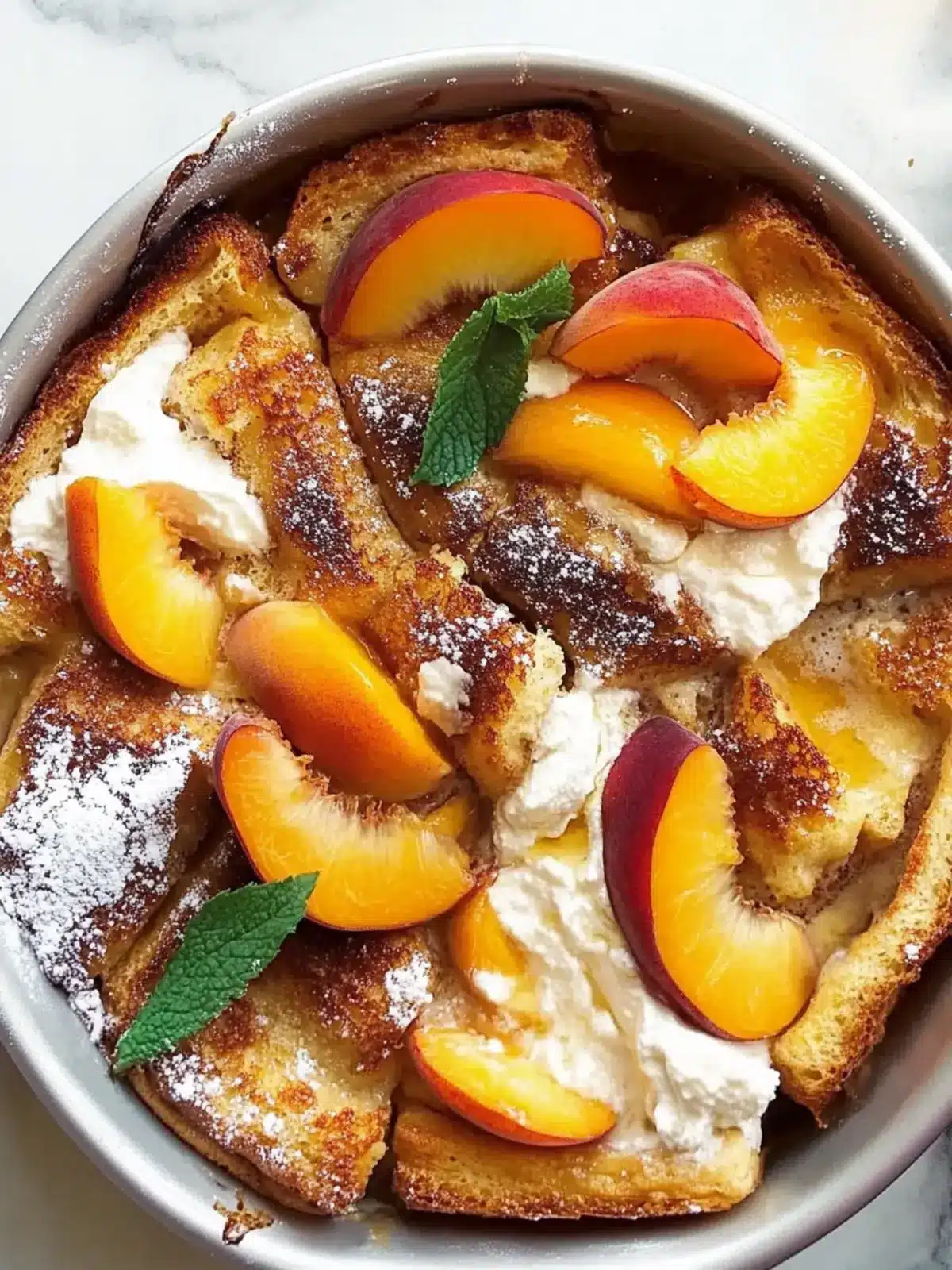 Irresistible Peaches and Cream French Toast Bake for Brunch 4 Peaches and Cream French Toast Bake