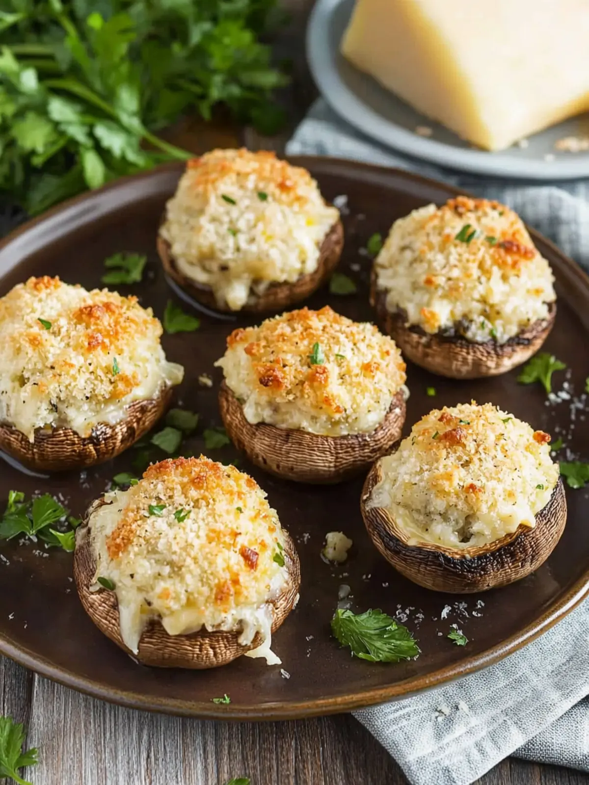 Indulge in Three Cheese Stuffed Mushrooms for a Savory Delight 2 Three Cheese Stuffed Mushrooms