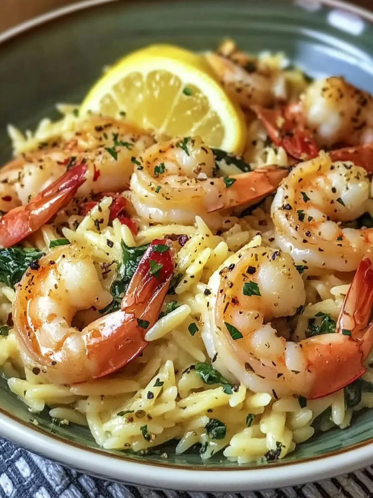 Zesty Lemon Garlic Shrimp with Spinach Orzo Delight 5 Lemon Garlic Shrimp with Spinach Orzo