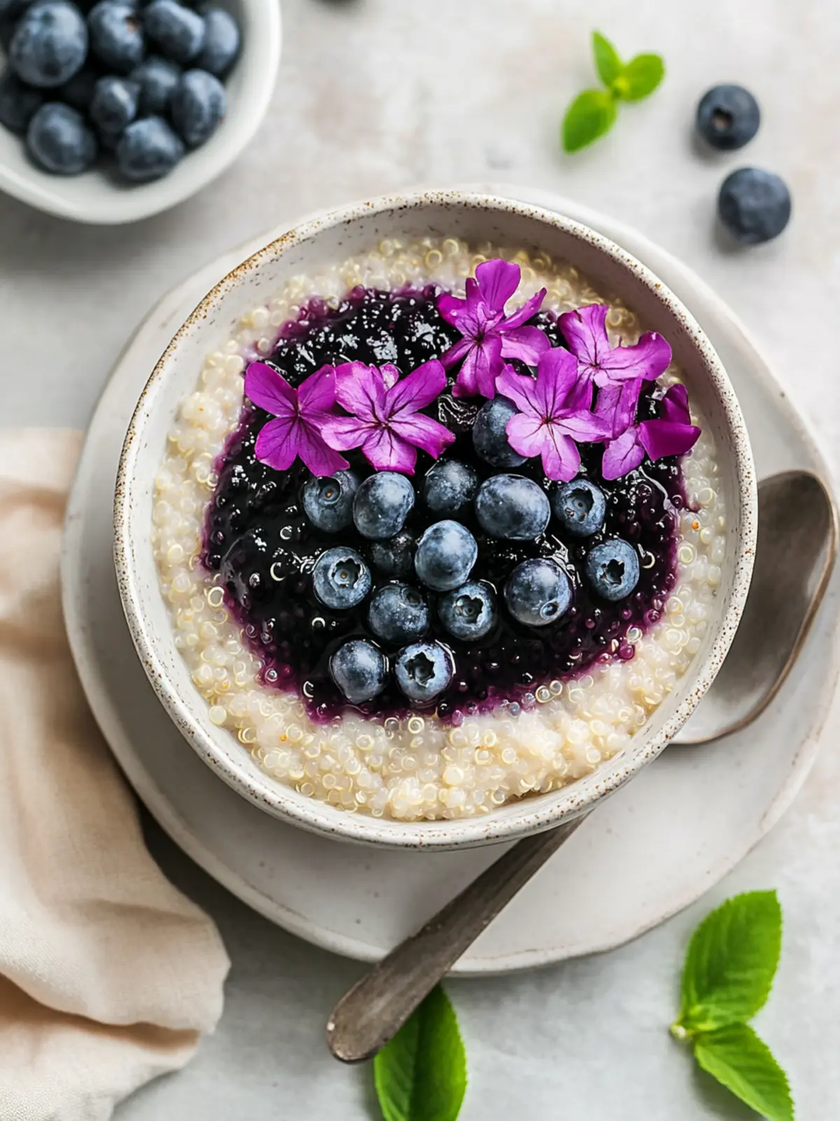 Delicious Coconut Quinoa Pudding With Blueberry Compote Bliss 4 Coconut Quinoa Pudding With Blueberry Compote