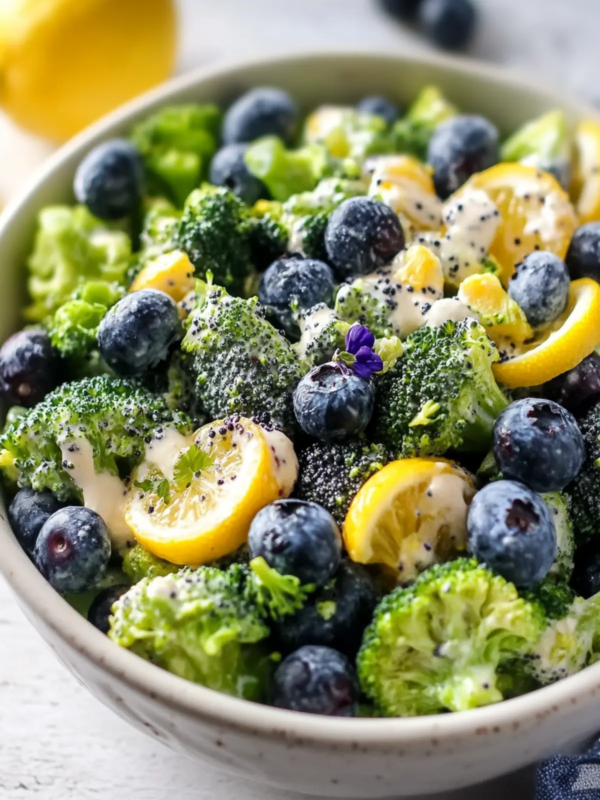 Blueberry Lemon Poppyseed Broccoli Salad You'll Love to Make 3 Blueberry Lemon Poppyseed Broccoli Salad