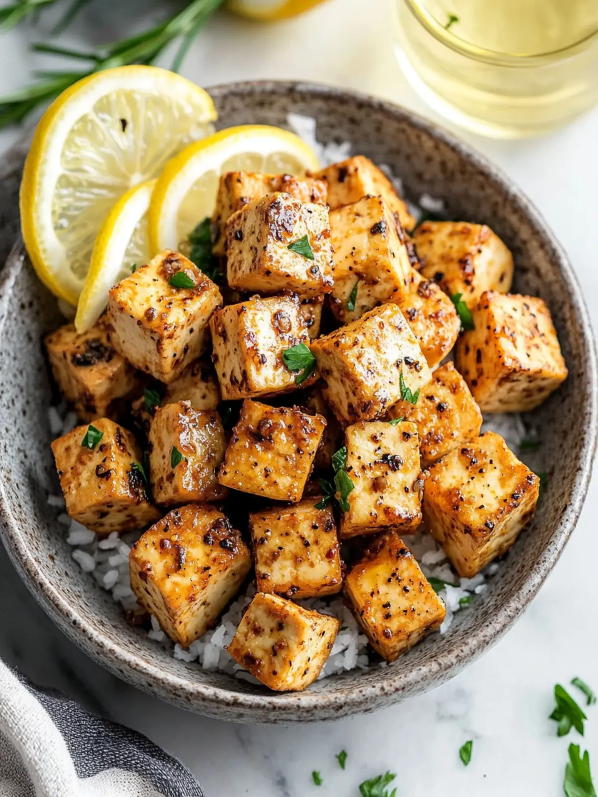 Zesty Lemon Pepper Tofu: A Crispy Vegan Delight! 2 Lemon Pepper Tofu