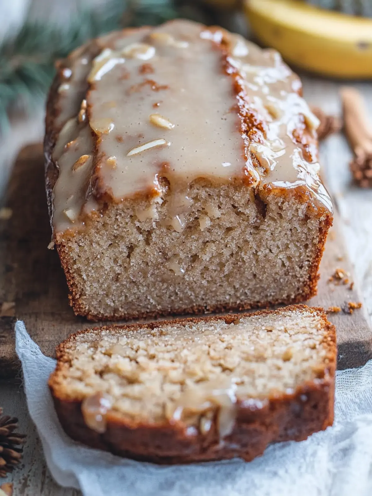 Indulge in Glazed Eggnog Banana Bread Bliss Today 4 Glazed Eggnog Banana Bread