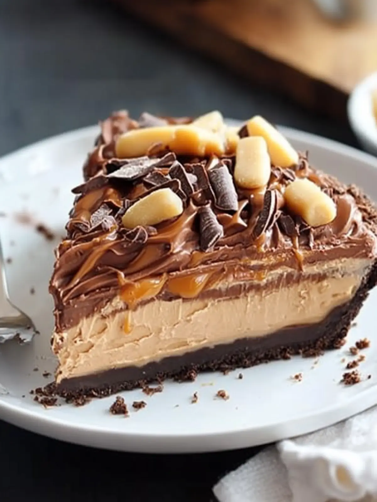 Decadent Chocolate Peanut Butter Caramel Mousse Pie Bliss 4 Chocolate Peanut Butter Caramel Mousse Pie