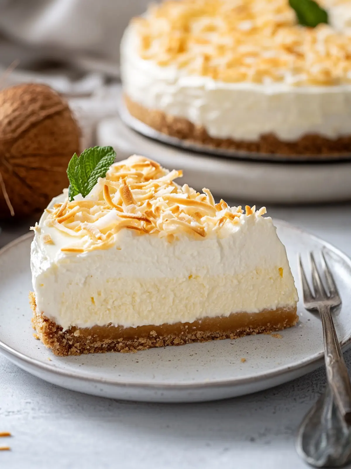 Indulge in Creamy Triple Coconut Cheesecake Bliss 4 Triple Coconut Cheesecake