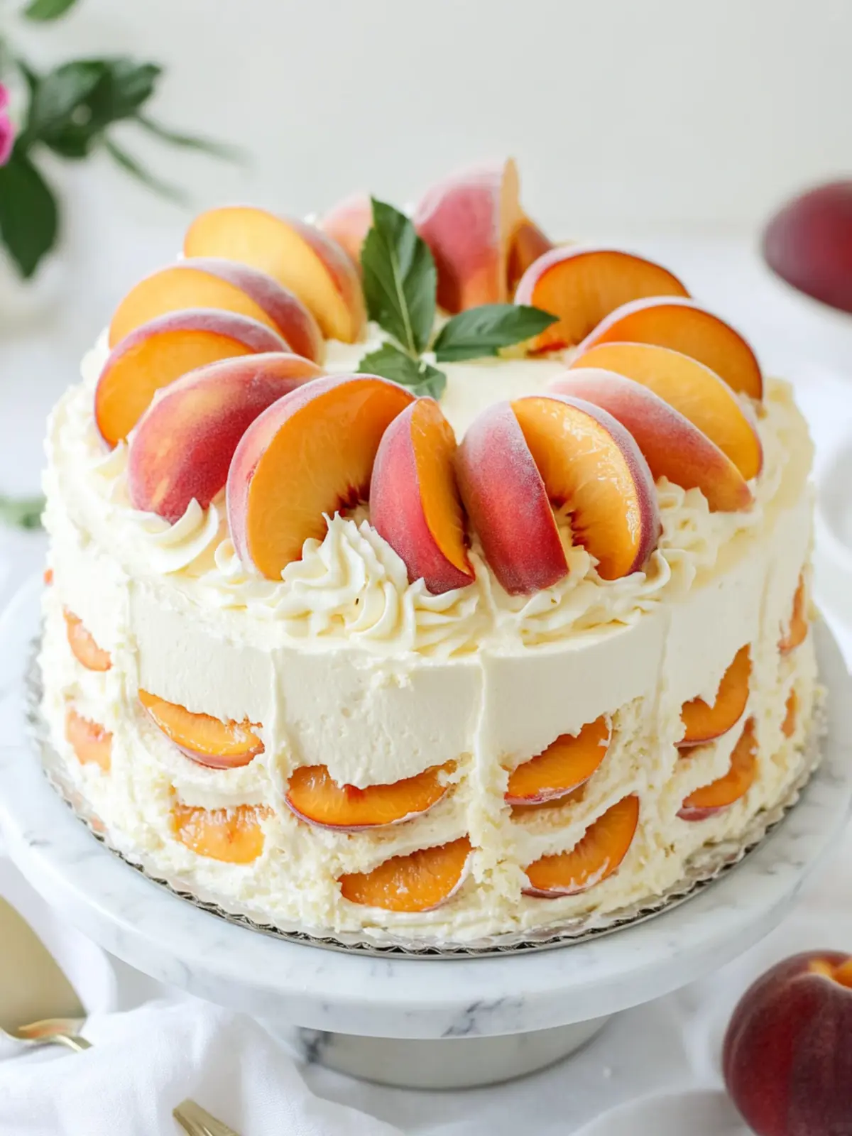 Irresistible Peaches and Cream Layer Cake to Savor Today 4 Peaches and Cream Layer Cake