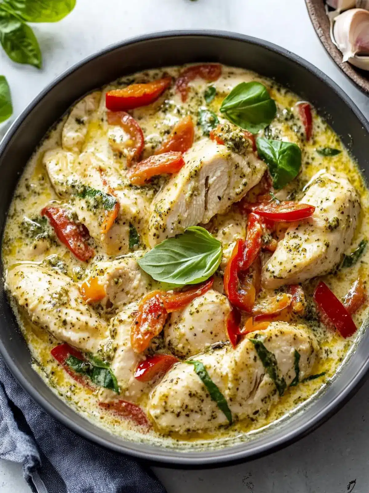 Creamy Garlic Pesto Chicken for a Cozy Homemade Feast 2 Creamy Garlic Pesto Chicken
