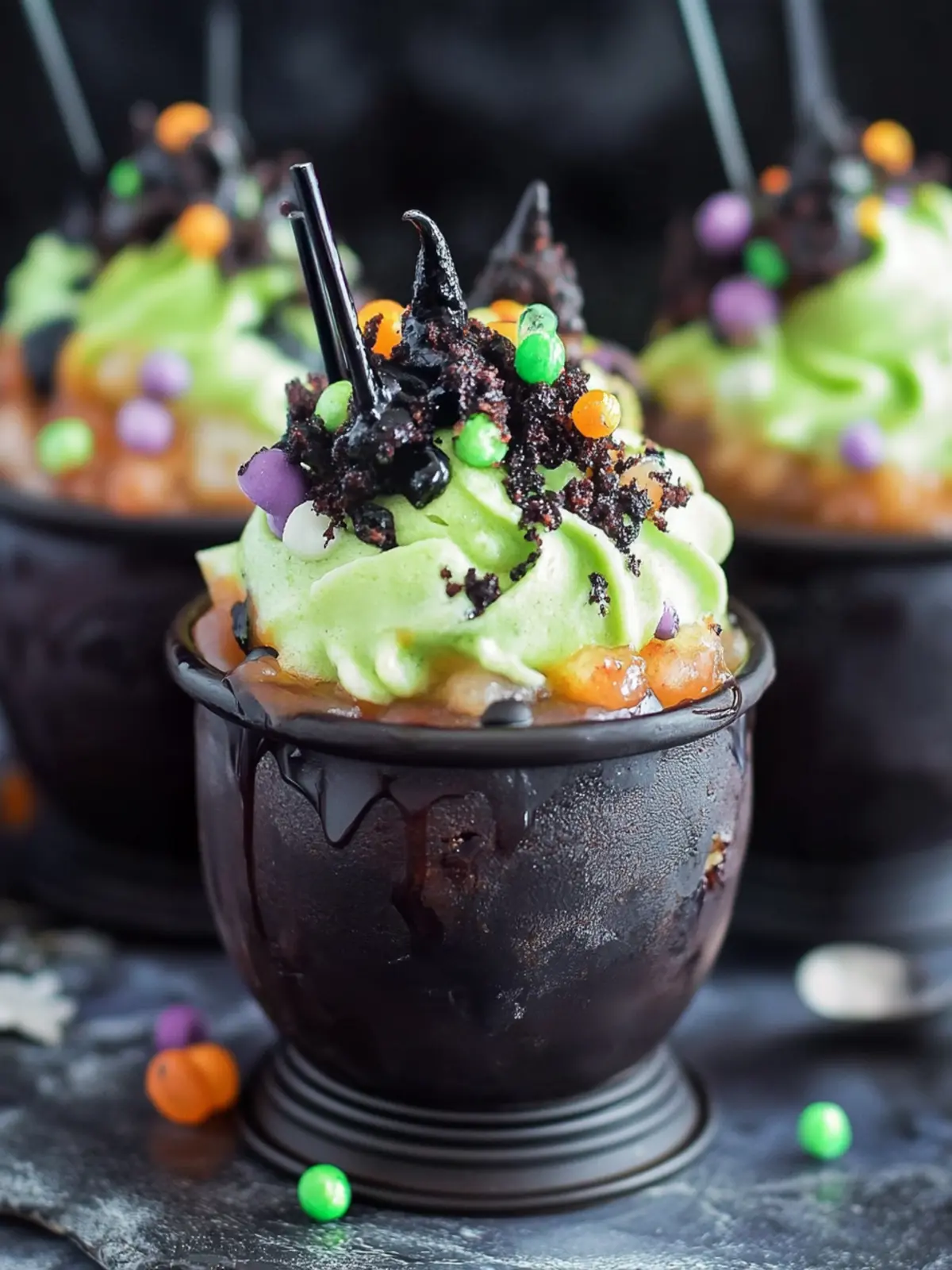 Witch’s Brew Dirt Cups: Spooky Treats with Rich Chocolate Pudding 2 Witch’s Brew Dirt Cups