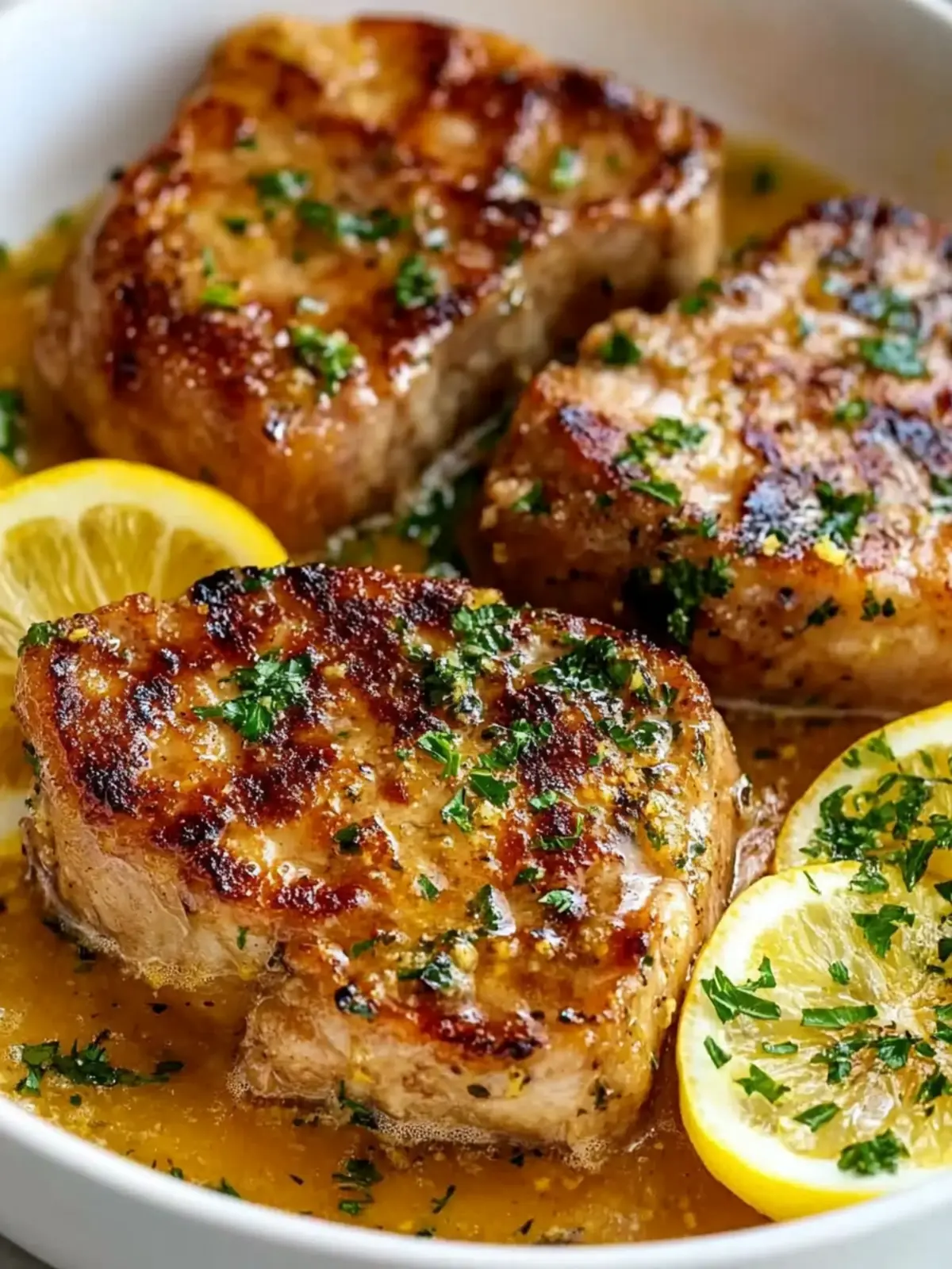 Lemon Butter Pork Chops Bathed in Flavor and Zing! 4 Lemon Butter Pork Chops