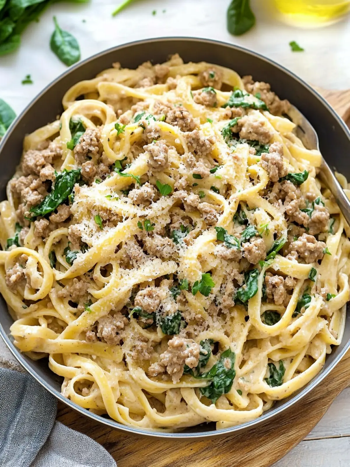Creamy Ground Turkey Spinach Pasta for a Cozy Night In 5 Creamy Ground Turkey Spinach Pasta