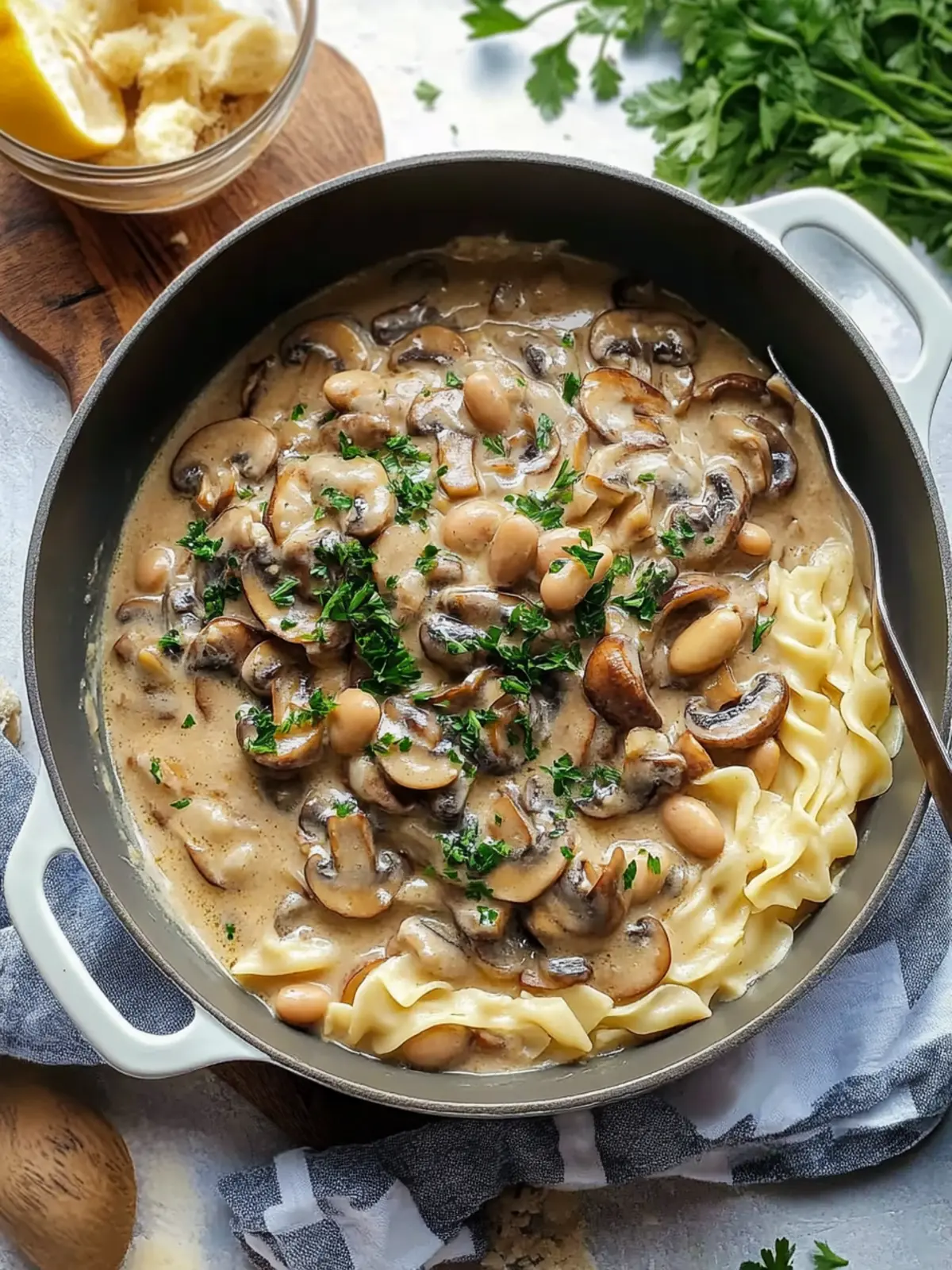 Delicious Mushroom and Butter Bean Stroganoff in 30 Minutes 3 Mushroom and Butter Bean Stroganoff