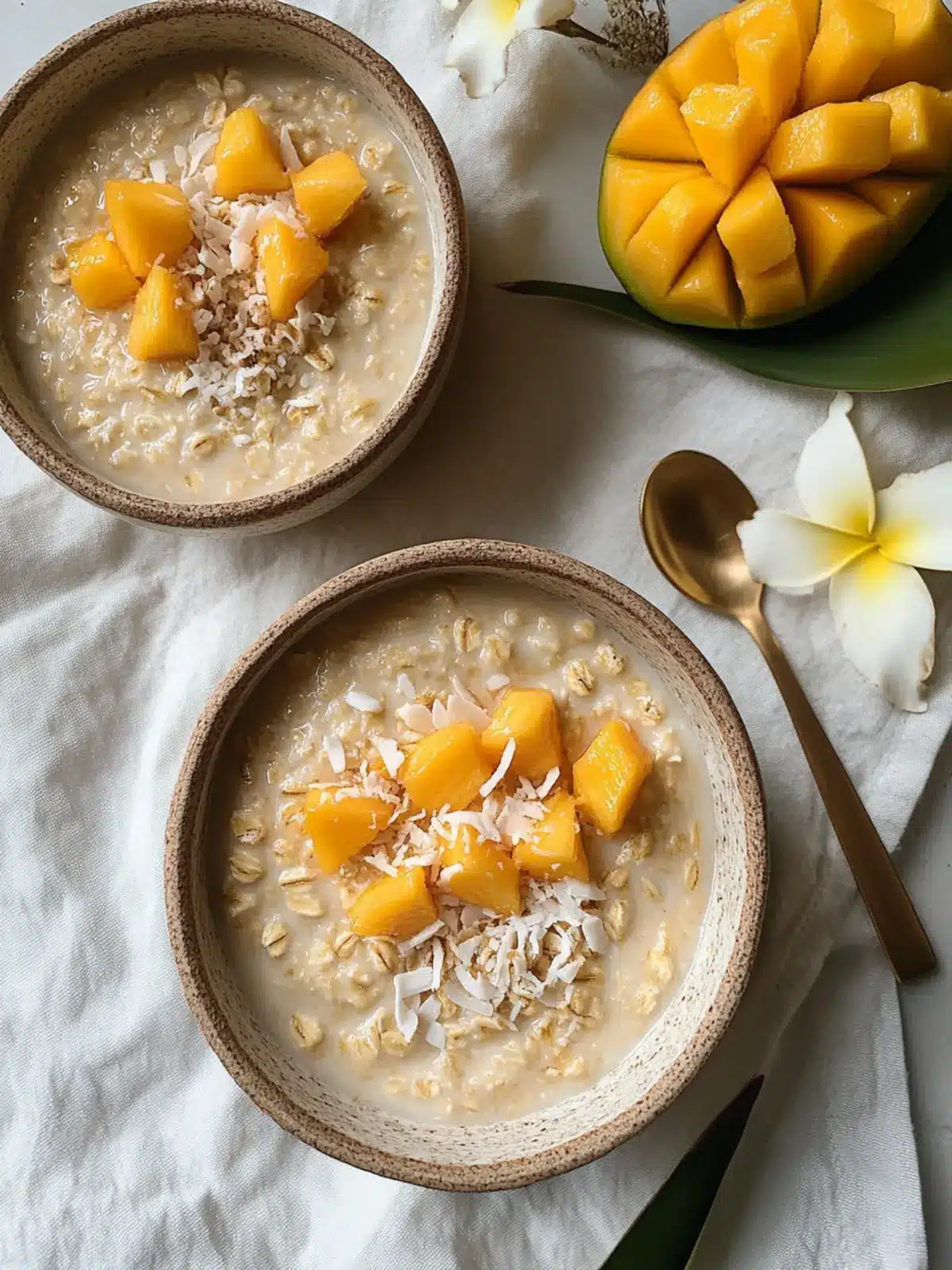 Indulge in Creamy Coconut Mango Oatmeal Bliss Today 4 Creamy Coconut Mango Oatmeal