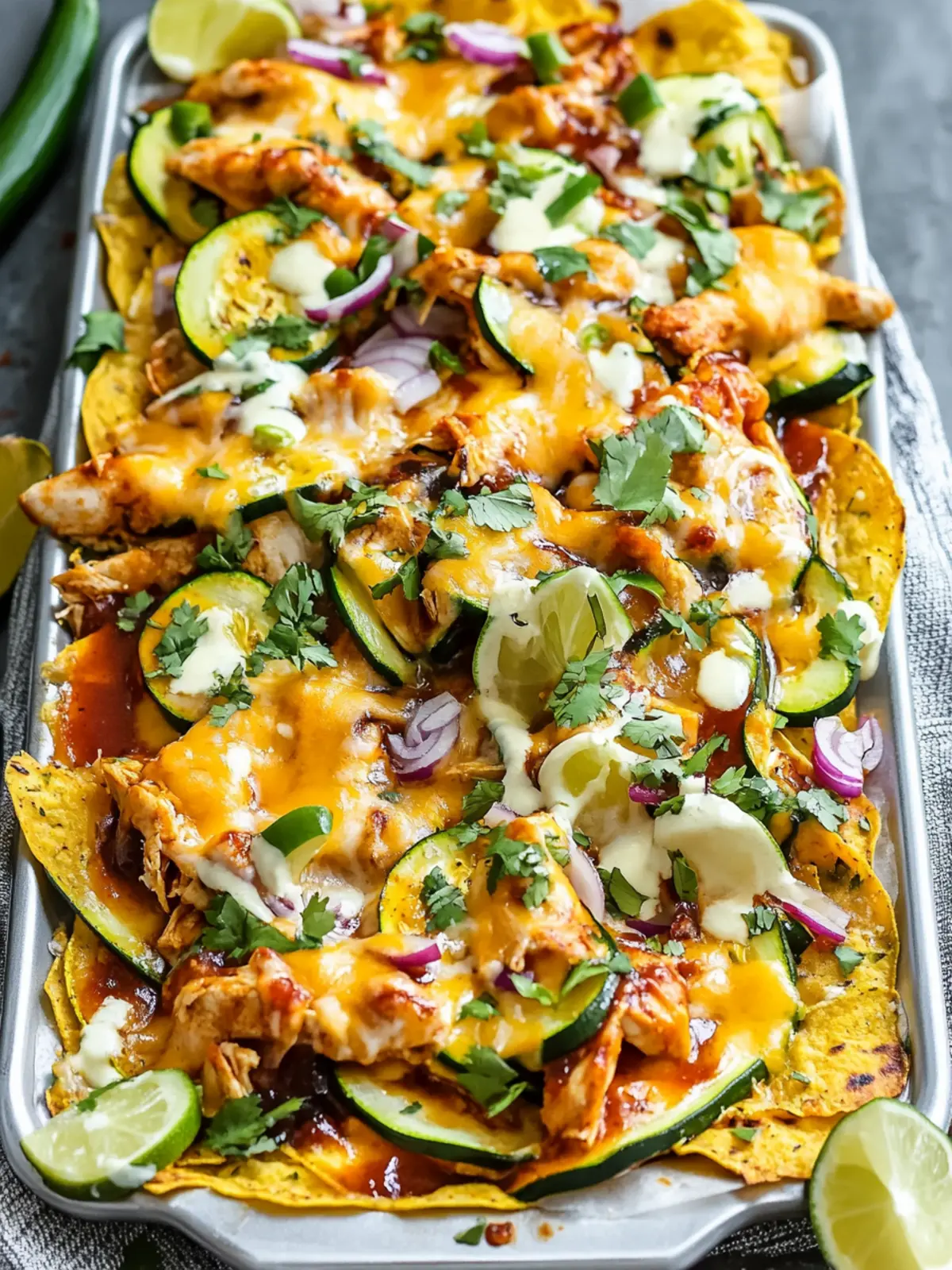 Irresistible Cheesy BBQ Chicken Zucchini Nachos You’ll Love 4 Cheesy BBQ Chicken Zucchini Nachos