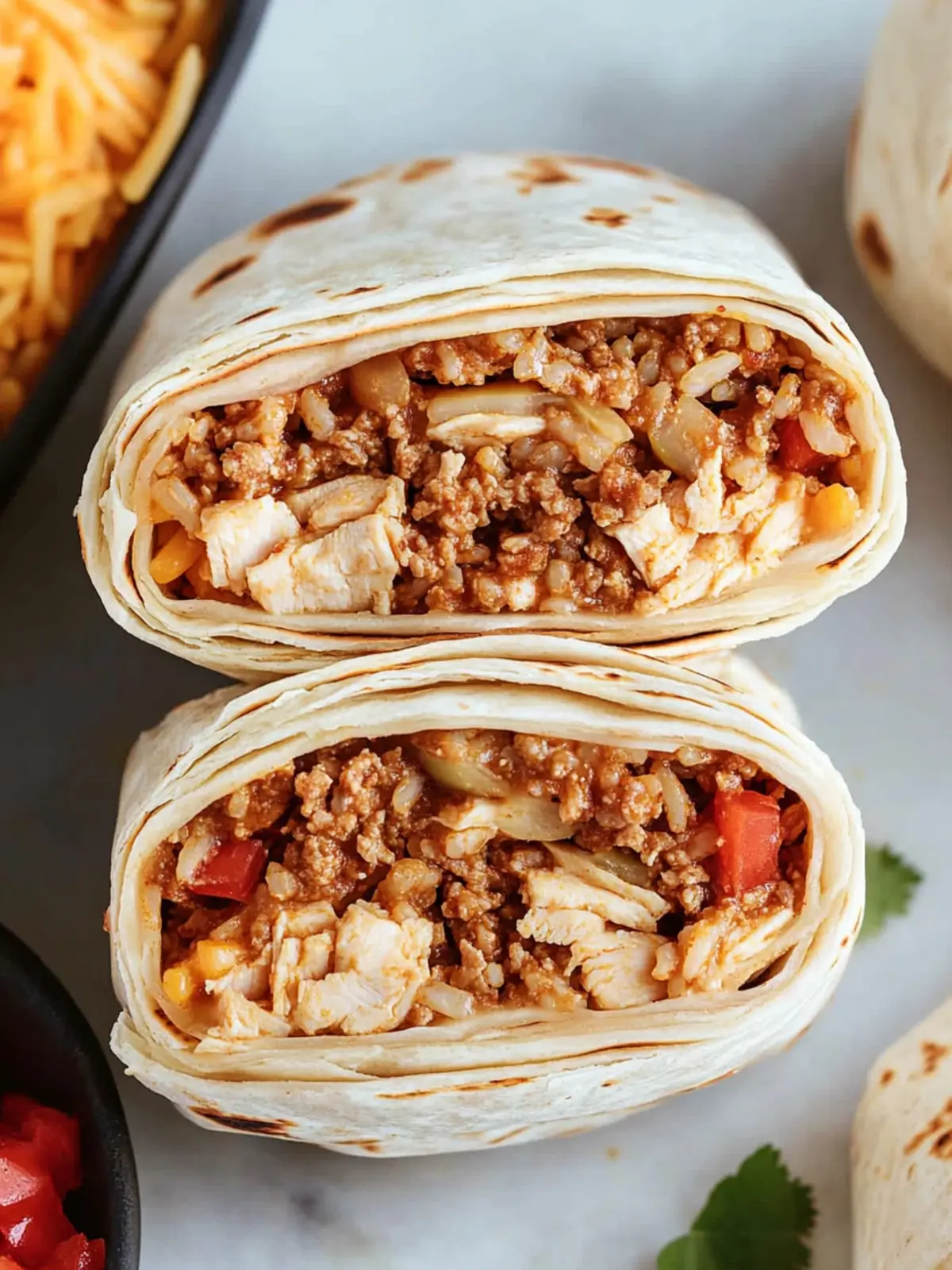 Cheesy Ground Chicken and Rice Burritos to Spice Up Dinner 4 Cheesy Ground Chicken and Rice Burritos