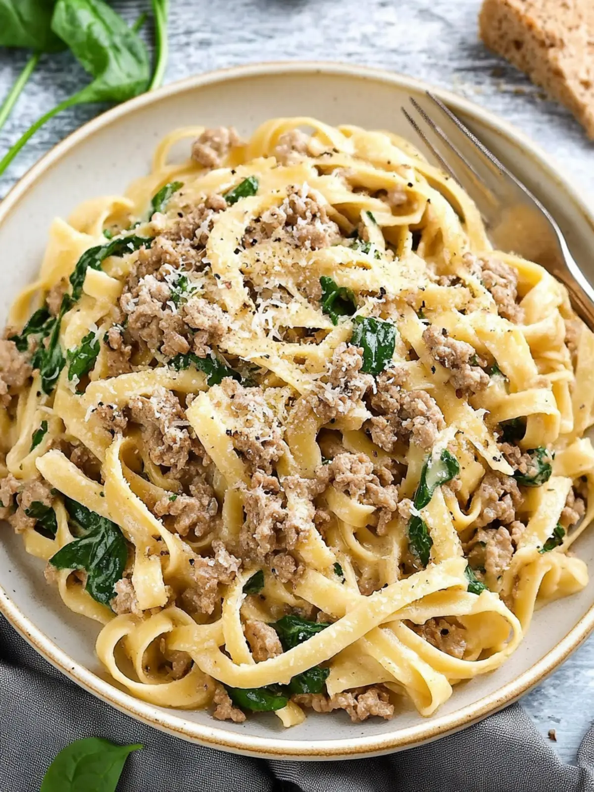 Creamy Ground Turkey Spinach Pasta for a Cozy Night In 4 Creamy Ground Turkey Spinach Pasta