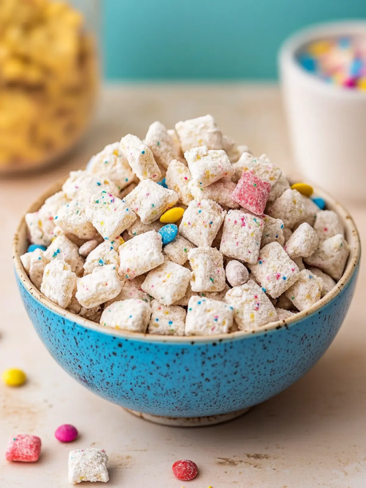 Deliciously Fun Cake Batter Puppy Chow for Sweet Snacking 4 Cake Batter Puppy Chow