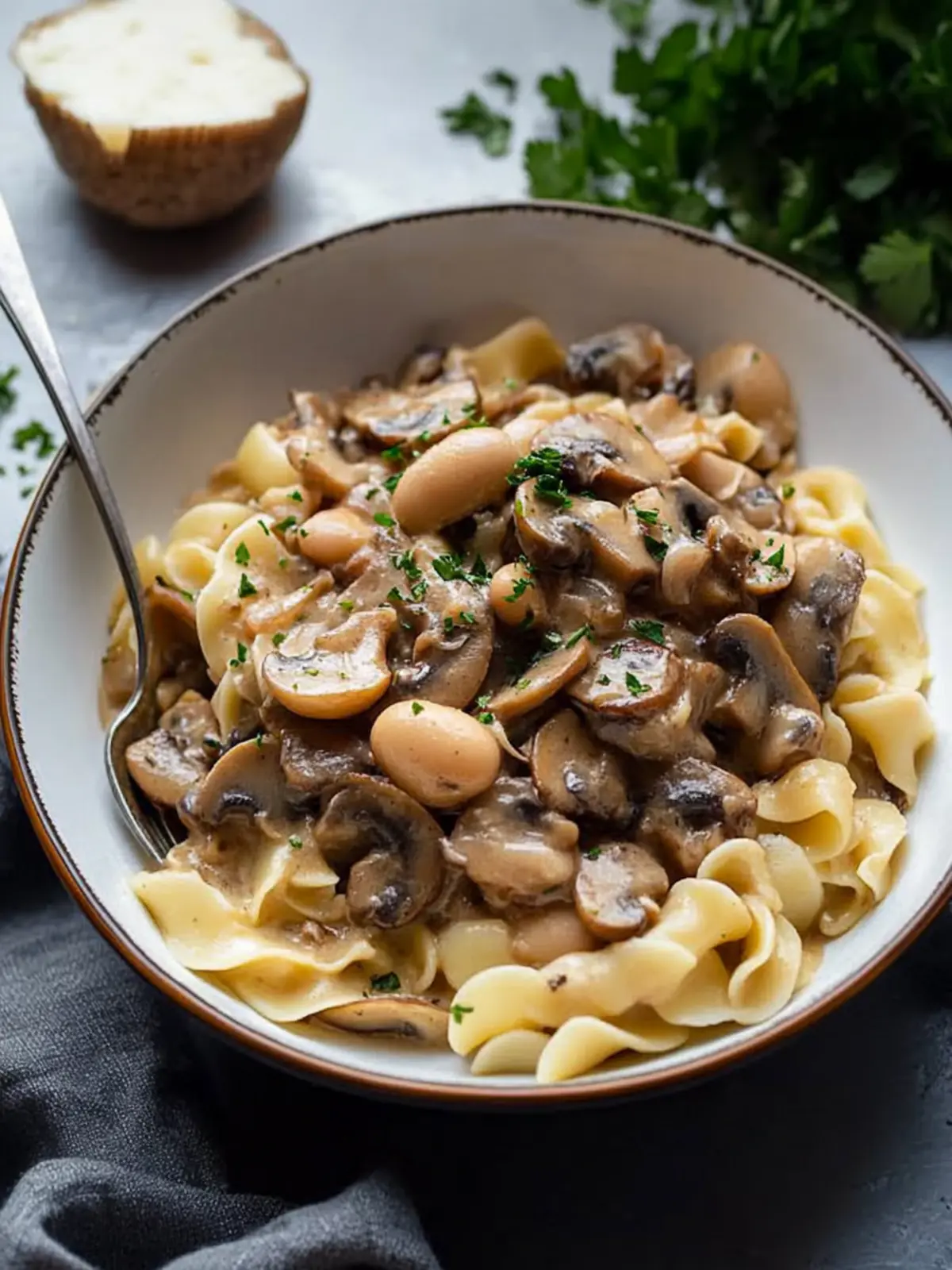 Delicious Mushroom and Butter Bean Stroganoff in 30 Minutes 5 Mushroom and Butter Bean Stroganoff