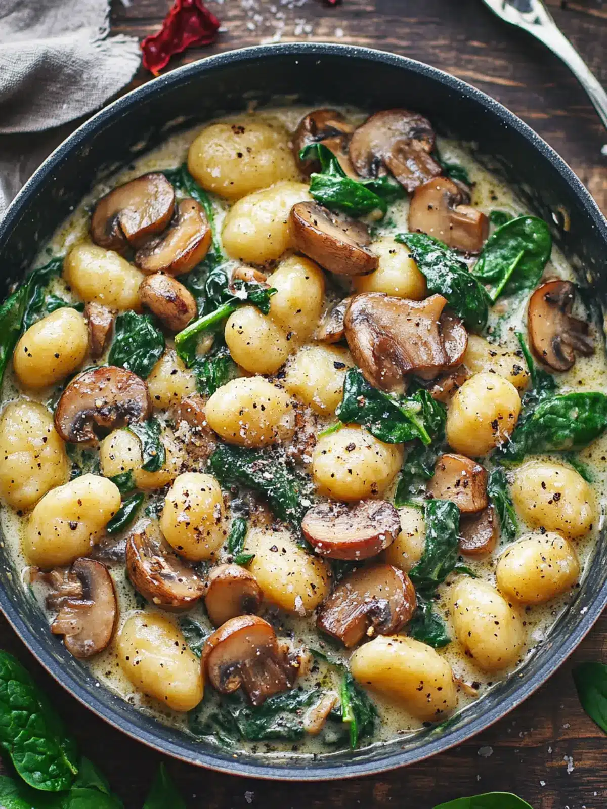 Creamy Spinach and Mushroom Gnocchi for Cozy Nights In 2 Creamy Spinach and Mushroom Gnocchi