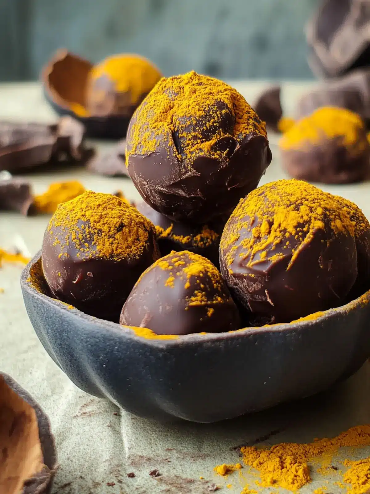 Delicious Dark Chocolate Turmeric Truffles to Boost Your Mood 3 Dark Chocolate Turmeric Truffles