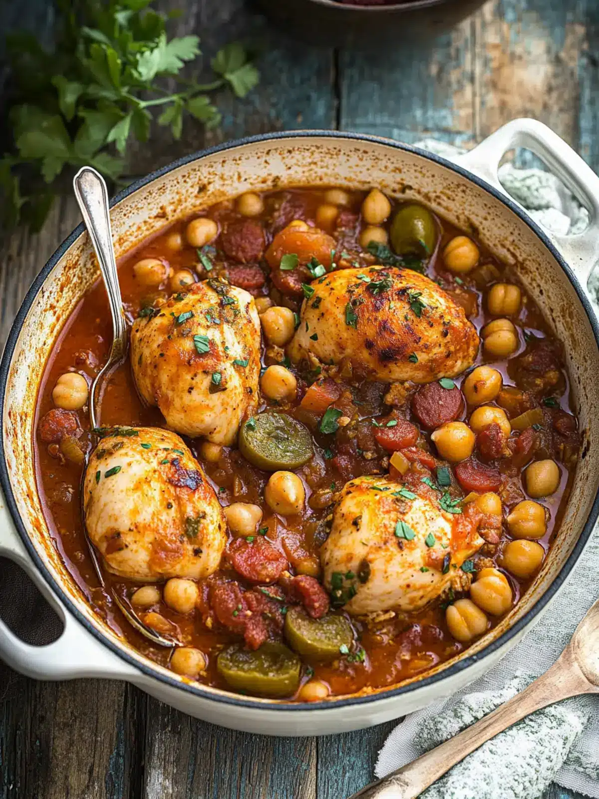 Savory Chicken, Chorizo and Chickpea Stew to Cozy Up With 3 Chicken, Chorizo and Chickpea Stew