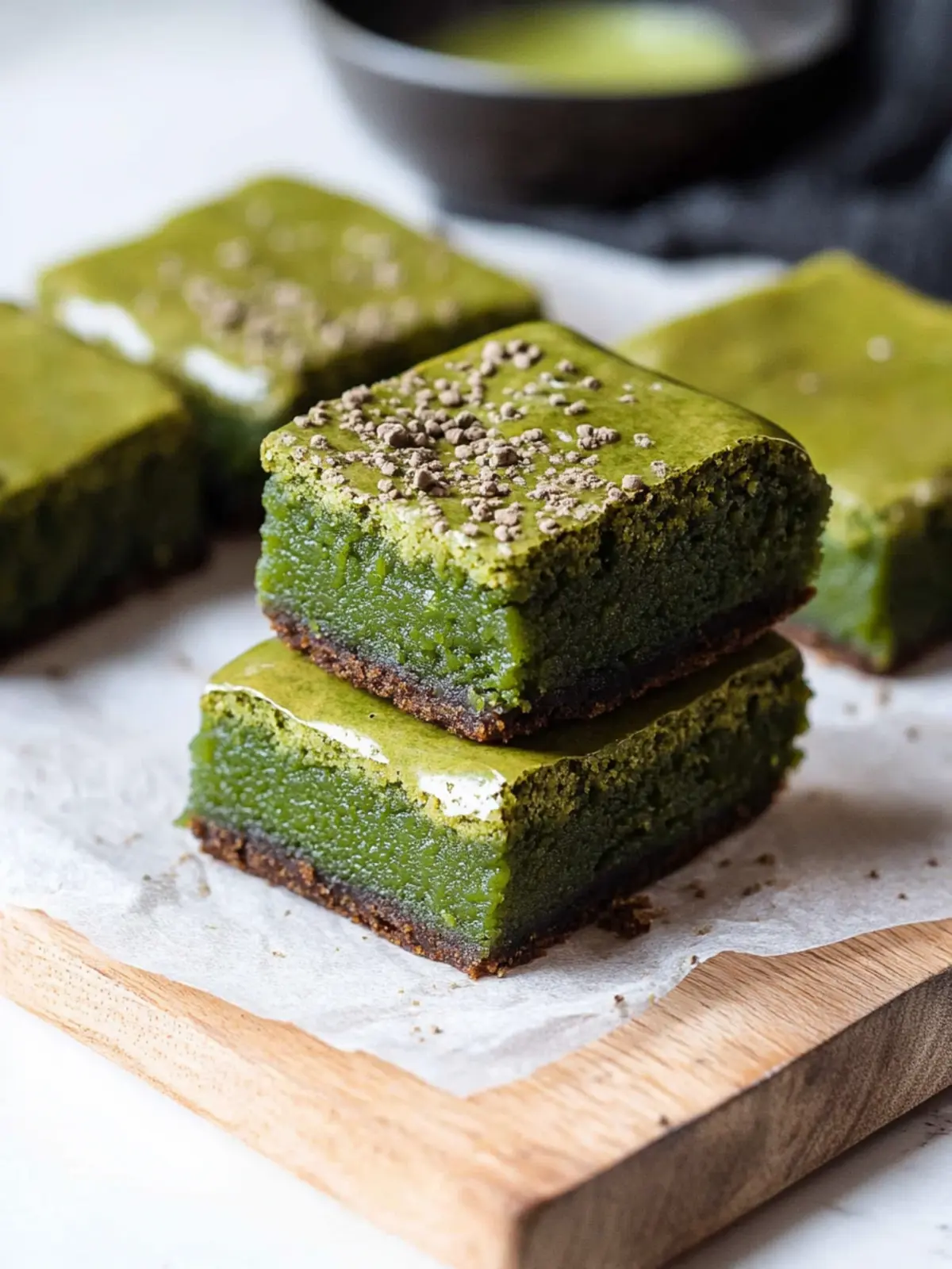 Decadent Matcha Mochi Brownies w/ Matcha Ganache Bliss 2 Matcha Mochi Brownies w/ Matcha Ganache