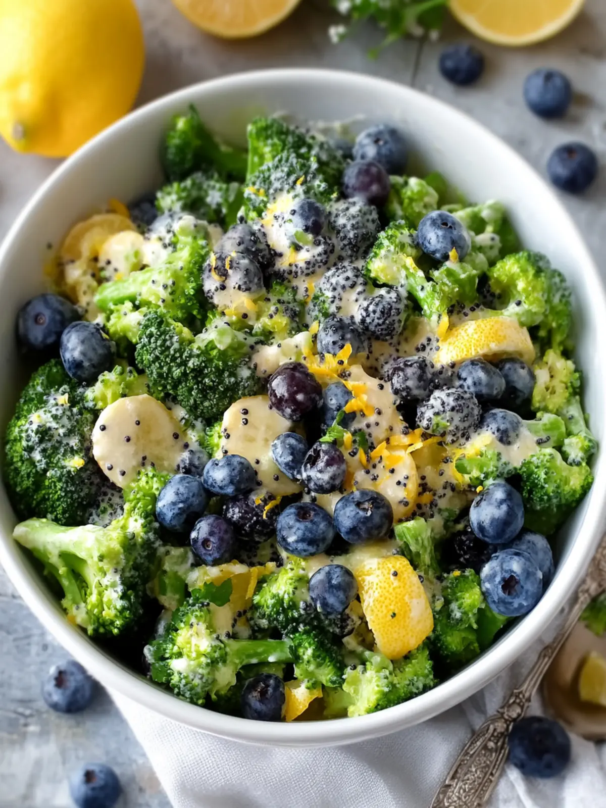 Blueberry Lemon Poppyseed Broccoli Salad You'll Love to Make 2 Blueberry Lemon Poppyseed Broccoli Salad