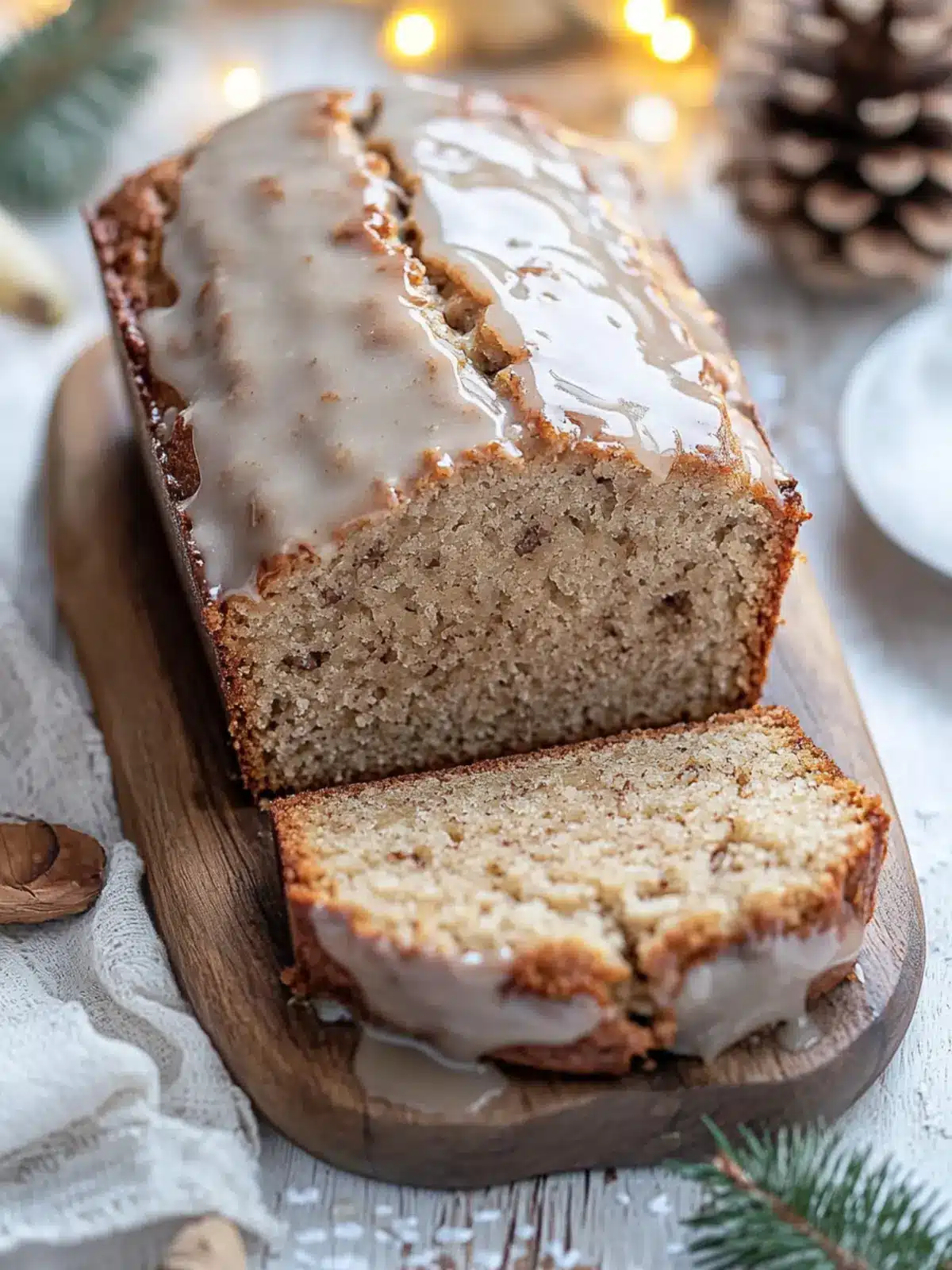 Indulge in Glazed Eggnog Banana Bread Bliss Today 2 Glazed Eggnog Banana Bread