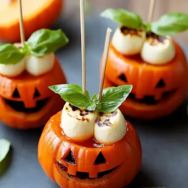 Delicious Jack-O’-Lantern Caprese Skewers for Your Party 9 Jack-O’-Lantern Caprese Skewers