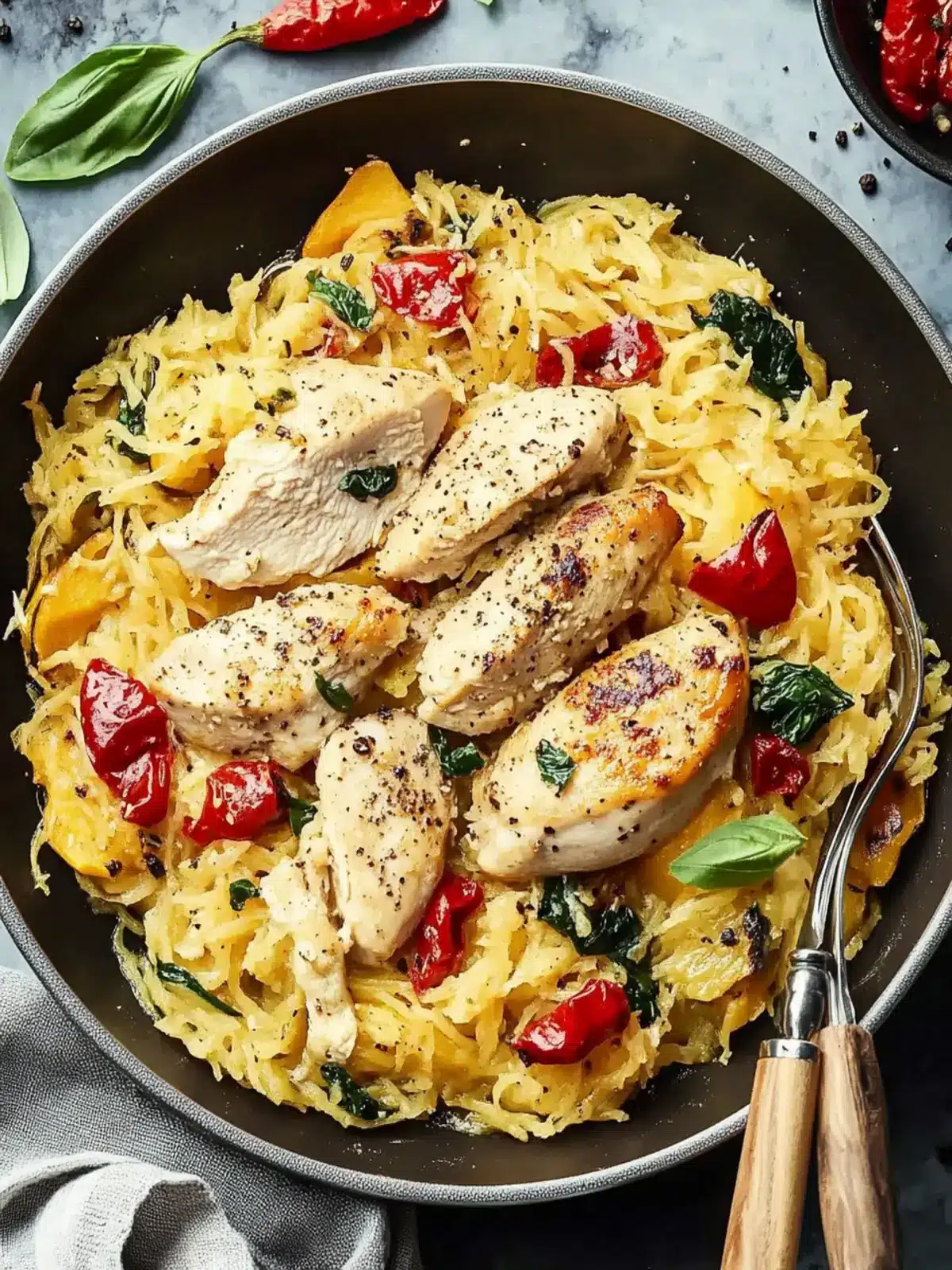Delicious Tuscan Chicken and Spaghetti Squash in 40 Minutes 4 Tuscan Chicken and Spaghetti Squash