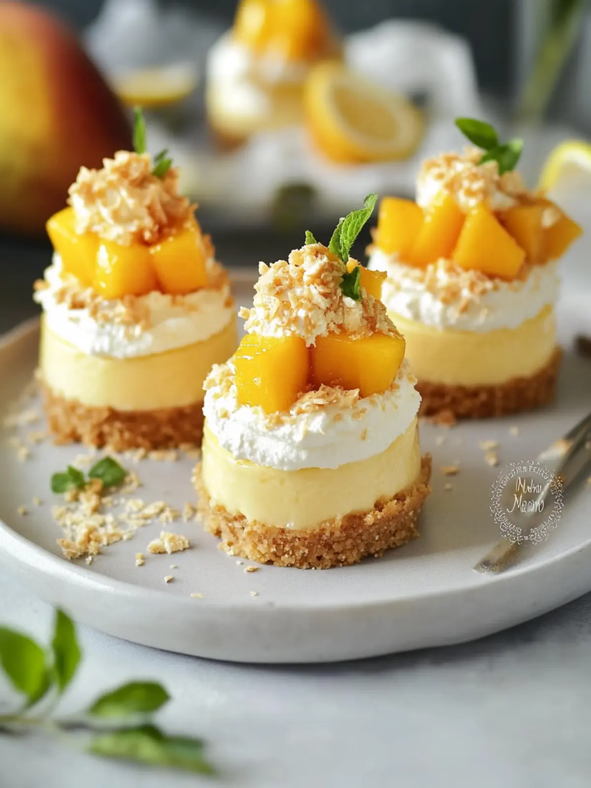 Irresistible Mini Mango Cheesecakes for Effortless Indulgence 4 Mini Mango Cheesecakes