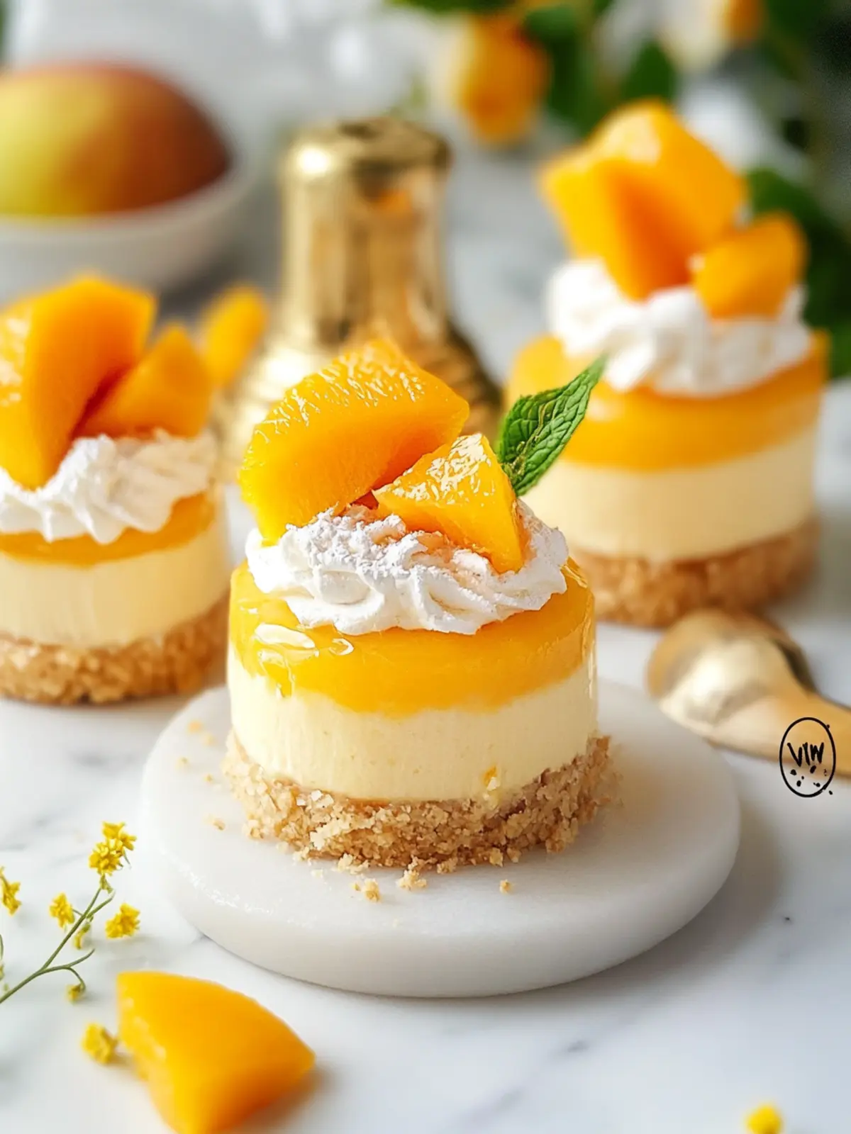 Irresistible Mini Mango Cheesecakes for Effortless Indulgence 3 Mini Mango Cheesecakes